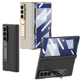 Galaxy Z Fold 7 Kılıf Deri Standlı Zore Kıpta Premium Kılıf Siyah