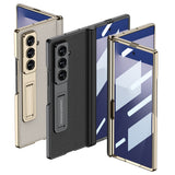 Galaxy Z Fold 7 Kılıf Deri Standlı Zore Kıpta Premium Kılıf Siyah
