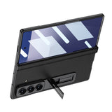 Galaxy Z Fold 7 Kılıf Deri Standlı Zore Kıpta Premium Kılıf Siyah