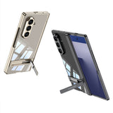 Galaxy Z Fold 7 Kılıf Kamera Korumalı Şeffaf Tasarımlı Zore Lego Standlı Kapak Gold