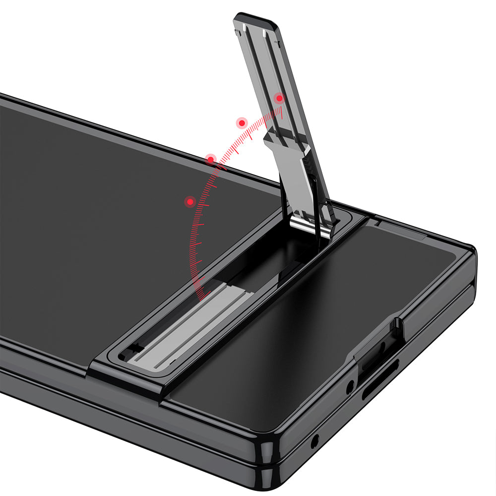 Galaxy Z Fold 7 Kılıf Kamera Korumalı Şeffaf Tasarımlı Zore Lego Standlı Kapak Gümüş