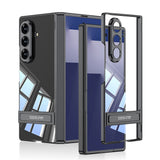 Galaxy Z Fold 7 Kılıf Kamera Korumalı Şeffaf Tasarımlı Zore Lego Standlı Kapak Gümüş