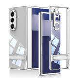 Galaxy Z Fold 7 Kılıf Kamera Korumalı Şeffaf Tasarımlı Zore Lego Standlı Kapak Gümüş