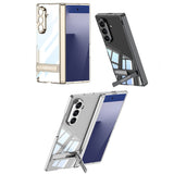 Galaxy Z Fold 7 Kılıf Kamera Korumalı Şeffaf Tasarımlı Zore Lego Standlı Kapak Gümüş