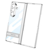 Galaxy Z Fold 7 Kılıf Kamera Korumalı Şeffaf Tasarımlı Zore Lego Standlı Kapak Gold