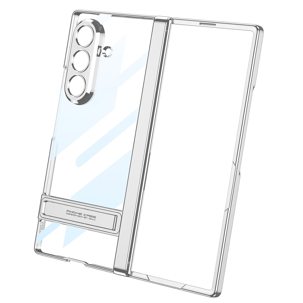 Samsung Galaxy Z Fold 7 Kamera Korumalı Şeffaf Tasarımlı Lego Standlı Kılıf Lacivert