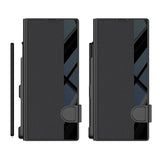 Galaxy Z Fold 7 Kılıf Kamera Korumalı Zore Kıpta Aynalı Kalem Bölmeli Fest Kapak Siyah