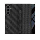 Galaxy Z Fold 7 Kılıf Kamera Korumalı Zore Kıpta Aynalı Kalem Bölmeli Fest Kapak Siyah