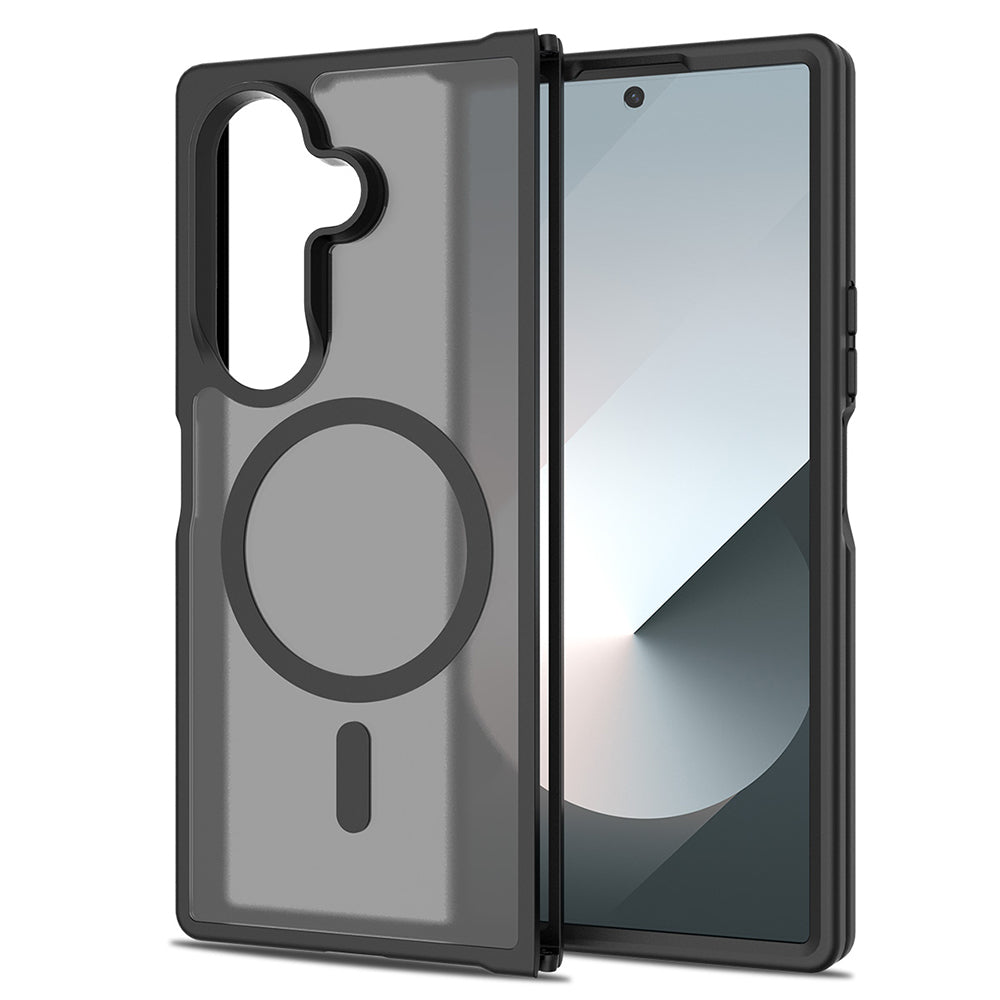 Galaxy Z Fold 7 Kılıf M-Safe Şarj Özellikli Kamera Korumalı Zore Lunex Kapak Siyah