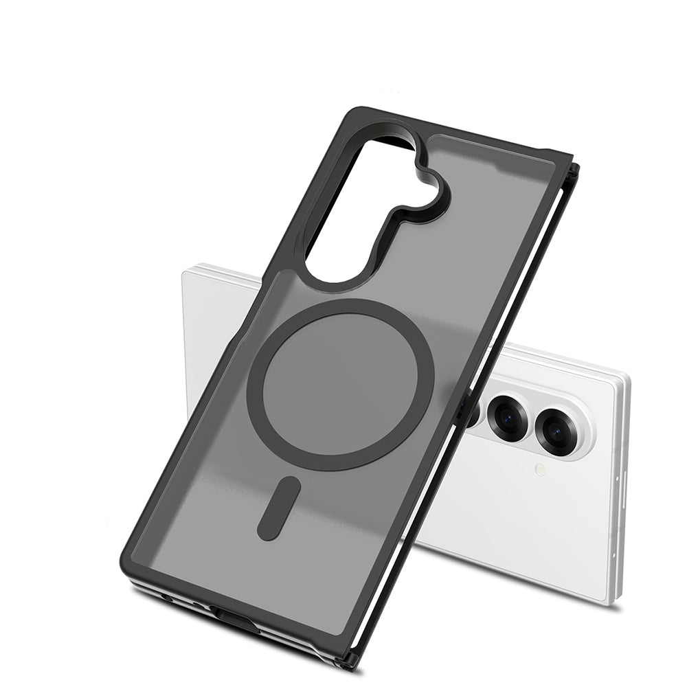 Galaxy Z Fold 7 Kılıf M-Safe Şarj Özellikli Kamera Korumalı Zore Lunex Kapak Siyah