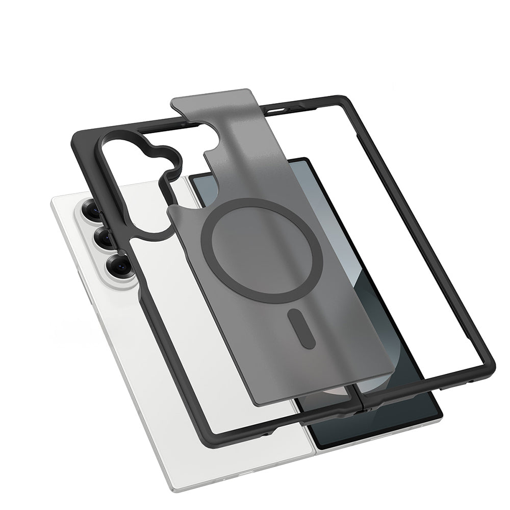 Galaxy Z Fold 7 Kılıf M-Safe Şarj Özellikli Kamera Korumalı Zore Lunex Kapak Siyah