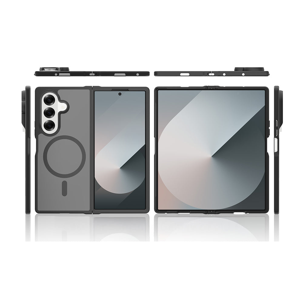 Galaxy Z Fold 7 Kılıf M-Safe Şarj Özellikli Kamera Korumalı Zore Lunex Kapak Siyah