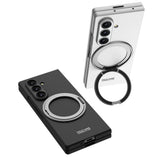 Galaxy Z Fold 7 Kılıf M-safe Şarj Özellikli Zore Kıpta Yüzüklü Kamera Korumalı Kapak Siyah