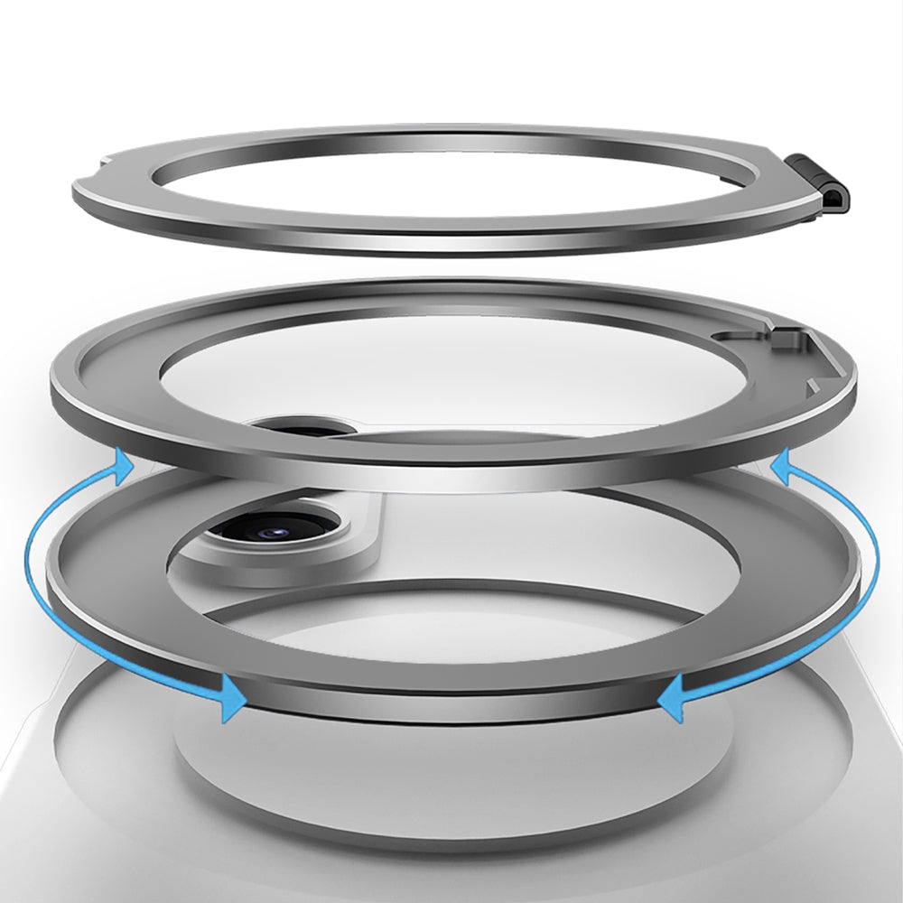 Galaxy Z Fold 7 Kılıf M-safe Şarj Özellikli Zore Kıpta Yüzüklü Kamera Korumalı Kapak Siyah