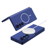 Galaxy Z Fold 7 Kılıf Wireless Şarj Özellikli Zore Kıpta M-safe Kapak Gri