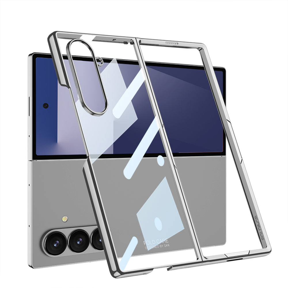 Galaxy Z Fold 7 Kılıf Zore Full Camlı Kıpta Kapak Gümüş