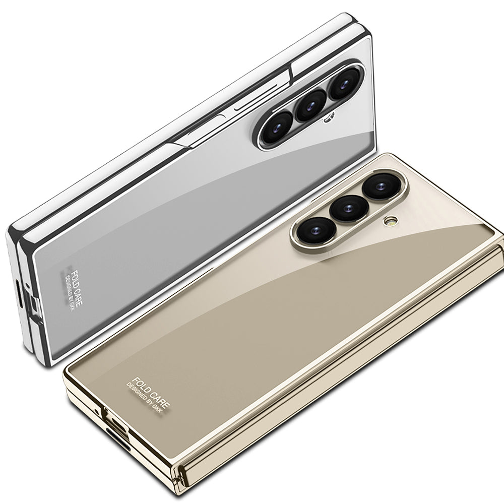 Galaxy Z Fold 7 Kılıf Zore Full Camlı Kıpta Kapak Şeffaf