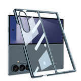 Galaxy Z Fold 7 Kılıf Zore Full Camlı Kıpta Kapak Gri-Yeşil