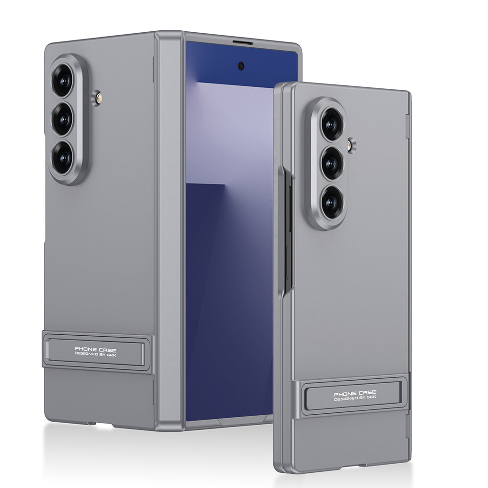 Samsung Galaxy Z Fold 7 Kıpta Standlı Kılıf Gri
