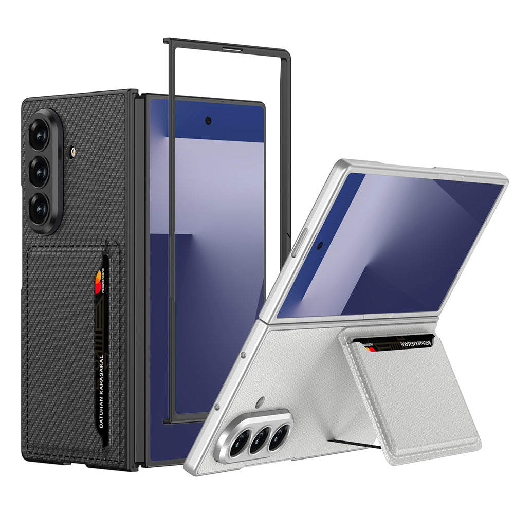 Galaxy Z Fold 7 Suni Deri Arka Yüzey Zore Kartlıklı Kıpta Silikon Kapak Yeşil