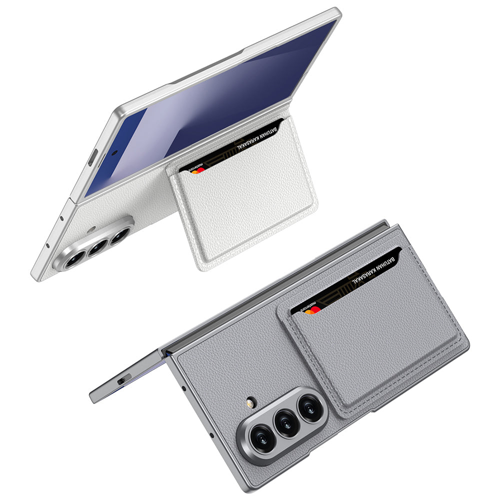 Galaxy Z Fold 7 Suni Deri Arka Yüzey Zore Kartlıklı Kıpta Silikon Kapak Yeşil