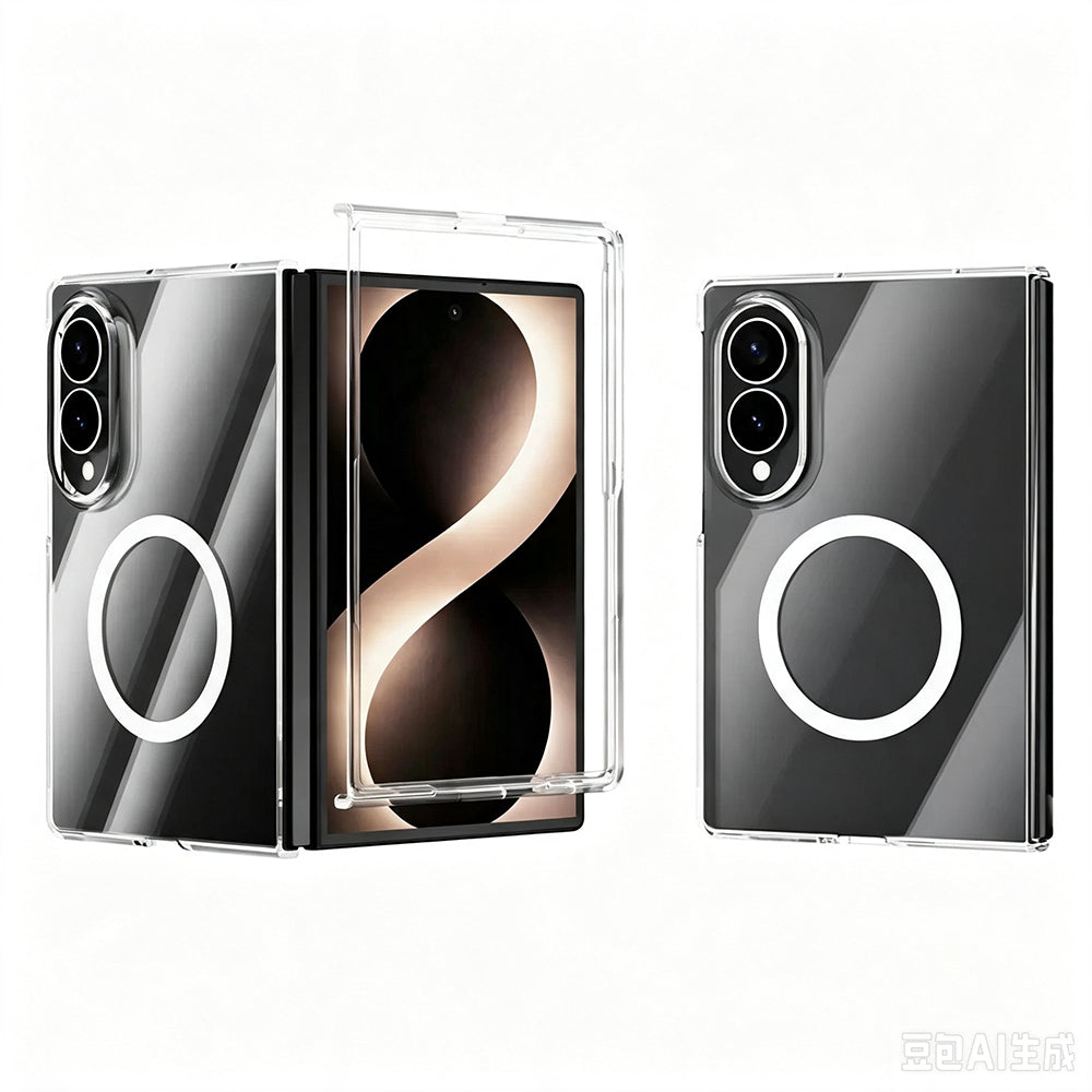 Galaxy Z Fold 8 Kamera Korumalı M-Safe Şarj Özellikli Şeffaf Zore London Sert PC Kapak Şeffaf