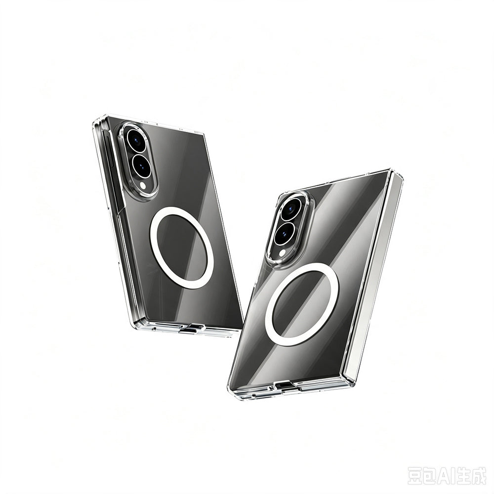 Galaxy Z Fold 8 Kamera Korumalı M-Safe Şarj Özellikli Şeffaf Zore London Sert PC Kapak Şeffaf