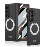 Galaxy Z Fold 8 Ultra Kılıf M-safe Şarj Özellikli Zore Kıpta KPT-07 Ring Standlı Sert PC Kapak Siyah
