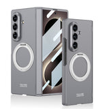 Galaxy Z Fold 8 Ultra Kılıf M-safe Şarj Özellikli Zore Kıpta KPT-07 Ring Standlı Sert PC Kapak Gri