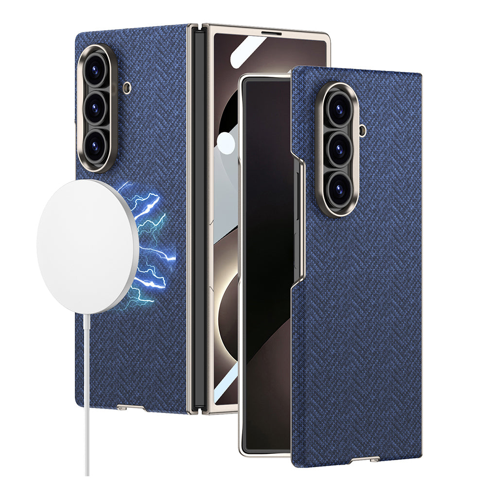 Galaxy Z Fold 8 Ultra Kılıf M-safe Şarj Özellikli Zore Kıpta KPT-11 Sert PC Kapak Mavi