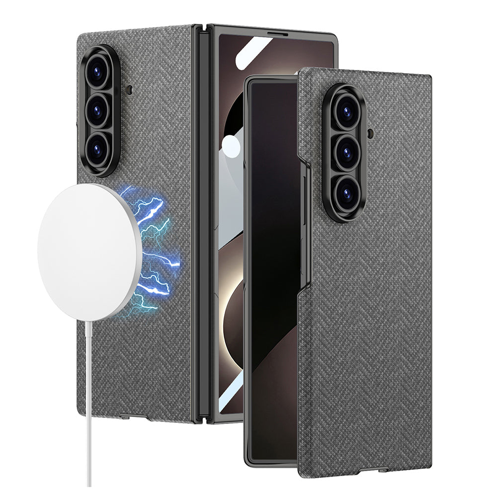 Galaxy Z Fold 8 Ultra Kılıf M-safe Şarj Özellikli Zore Kıpta KPT-11 Sert PC Kapak Gri