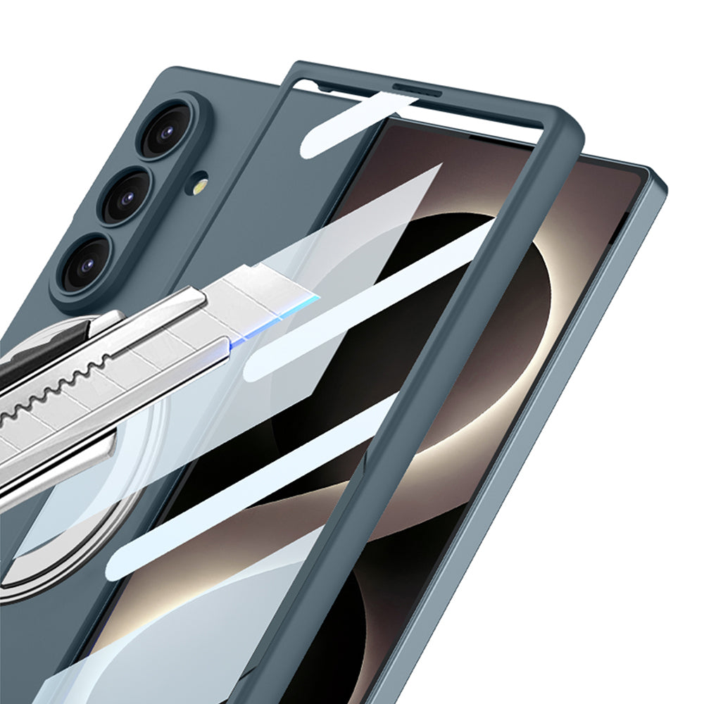 Samsung Galaxy Z Fold 8 Ultra Yüzüklü Kamera Korumalı Kılıf Gümüş