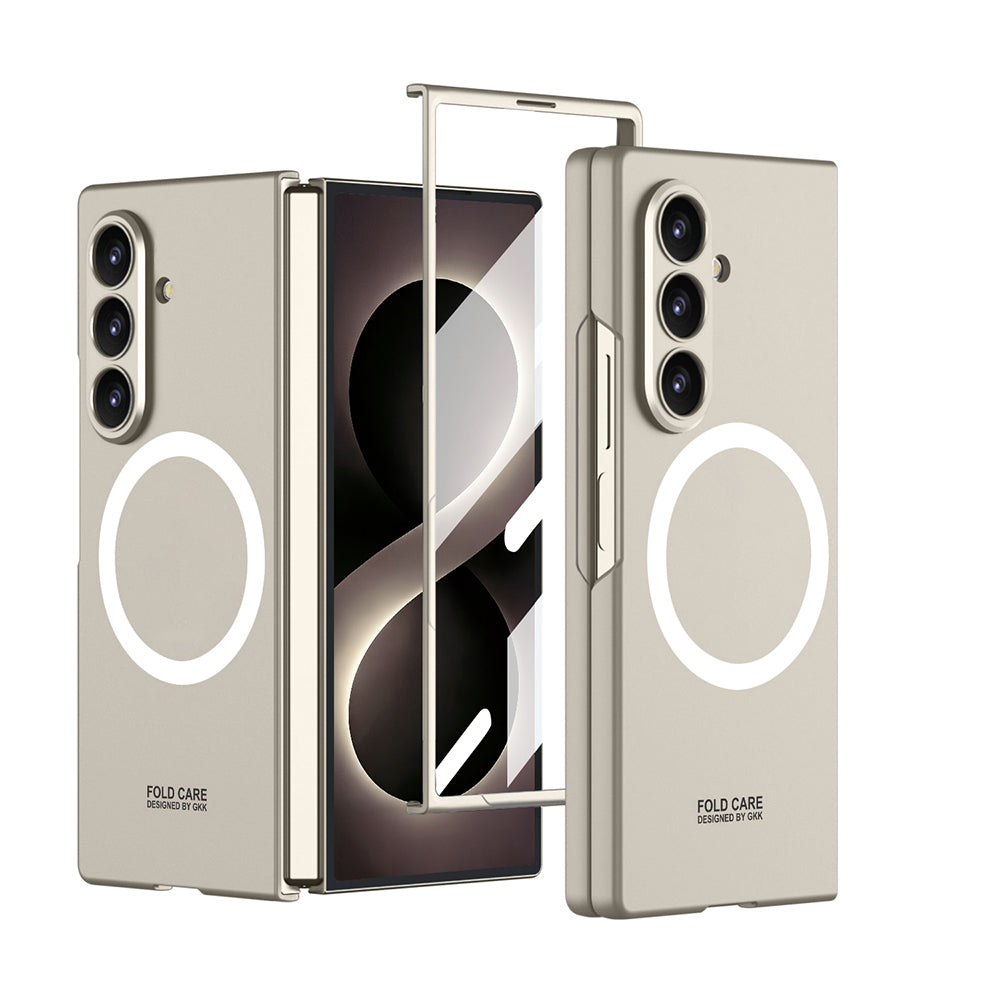 Galaxy Z Fold 8 Ultra Kılıf Wireless Şarj Özellikli Zore Kıpta M-safe Kapak Titanyum