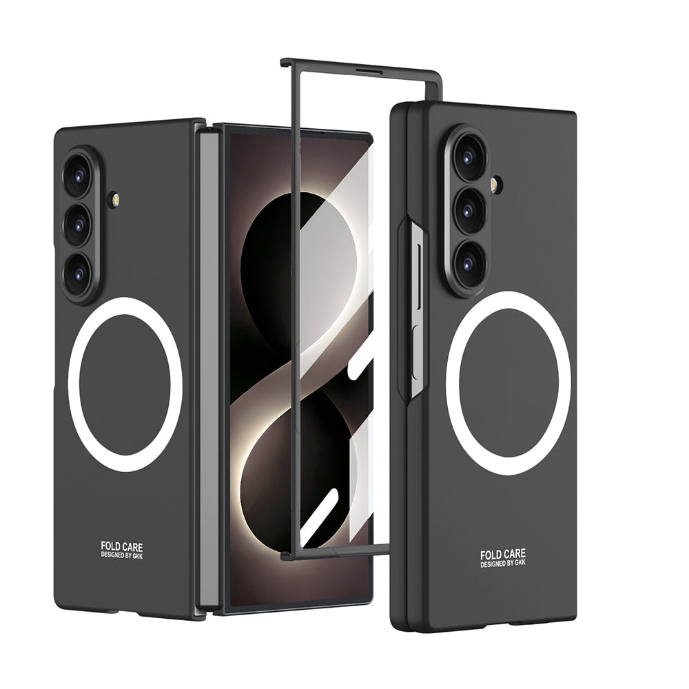Galaxy Z Fold 8 Ultra Kılıf Wireless Şarj Özellikli Zore Kıpta M-safe Kapak Siyah
