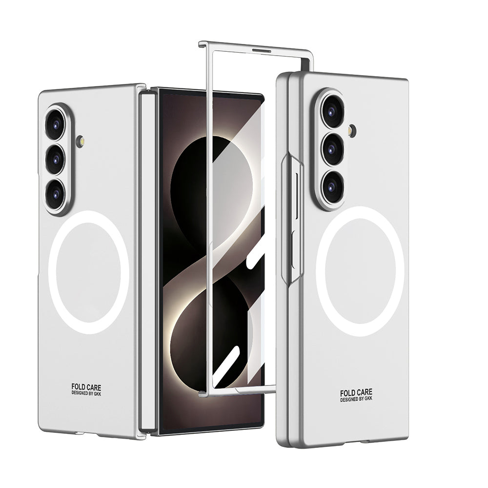 Galaxy Z Fold 8 Ultra Kılıf Wireless Şarj Özellikli Zore Kıpta M-safe Kapak Gümüş