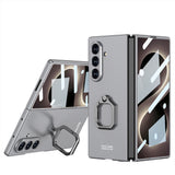Galaxy Z Fold 8 Ultra Kılıf Zore Kıpta Flip Ring Kamera Korumalı Kapak Gri