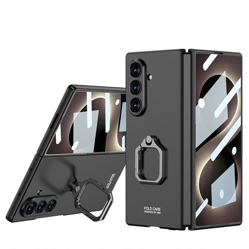 Galaxy Z Fold 8 Ultra Kılıf Zore Kıpta Flip Ring Kamera Korumalı Kapak Siyah