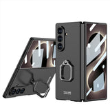 Galaxy Z Fold 8 Ultra Kılıf Zore Kıpta Flip Ring Kamera Korumalı Kapak Siyah