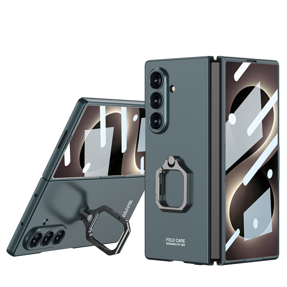 Galaxy Z Fold 8 Ultra Kılıf Zore Kıpta Flip Ring Kamera Korumalı Kapak Yeşil