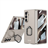 Galaxy Z Fold 8 Ultra Kılıf Zore Kıpta Flip Ring Kamera Korumalı Kapak Titanyum