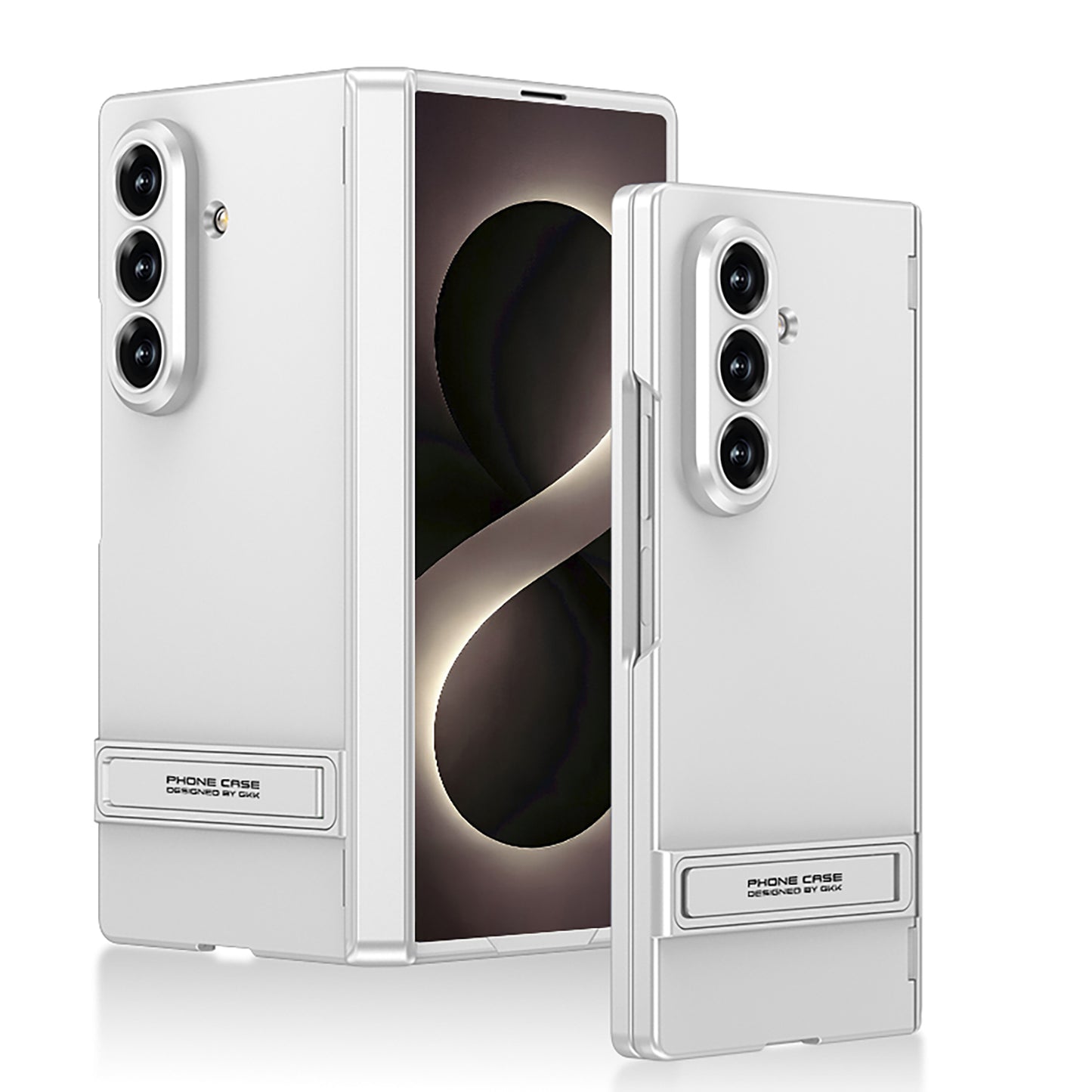 Galaxy Z Fold 8 Ultra Kılıf Zore Kıpta Standlı Kapak Gümüş