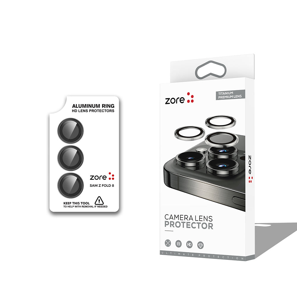 Galaxy Z Fold 8 Zore CL-12 Premium Safir Parmak İzi Bırakmayan Anti-Reflective Kamera Lens Koruyucu Siyah