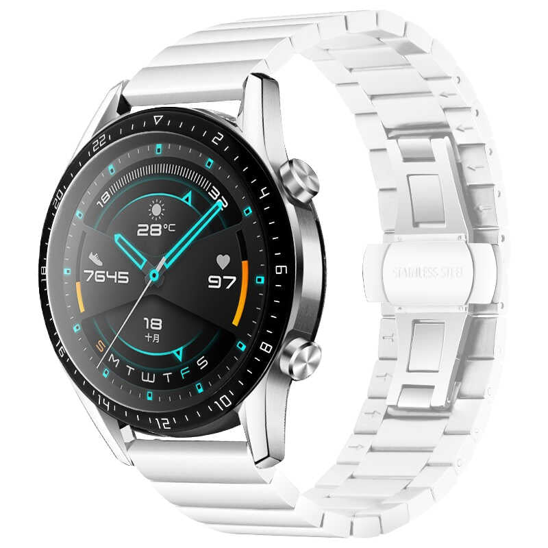 Gear S2 (20mm) KRD-16 Metal Kordon Beyaz