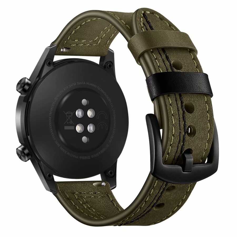 Gear S2 (20mm) KRD-19 Deri Kordon Kahverengi