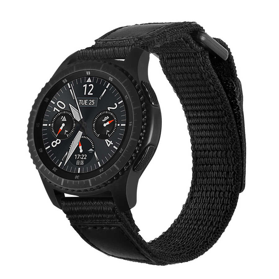 Gear S2 (20mm) Magic Nylon Kordon Siyah