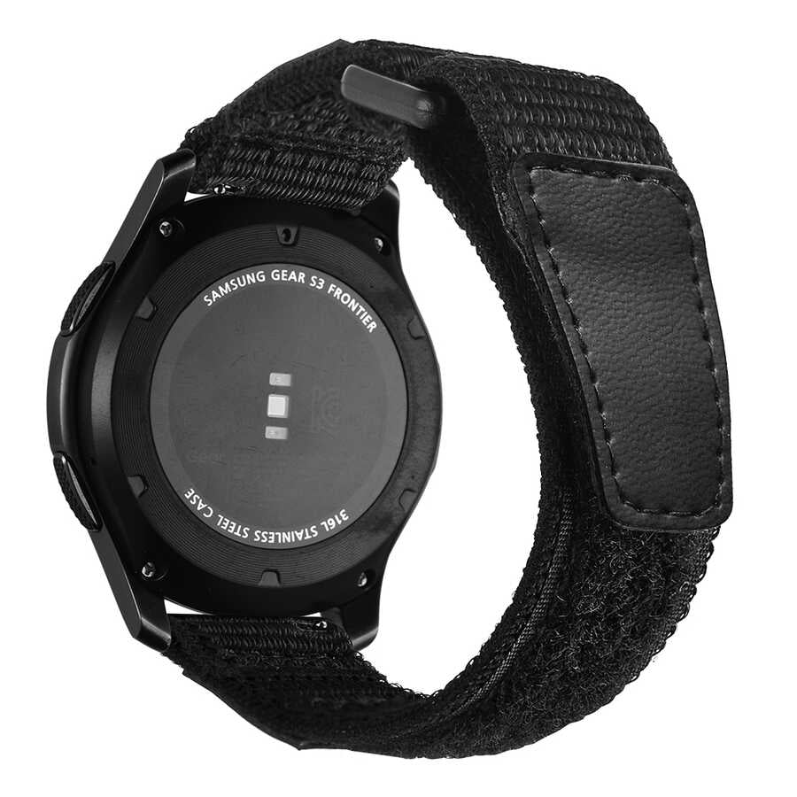 Gear S2 (20mm) Magic Nylon Kordon Siyah