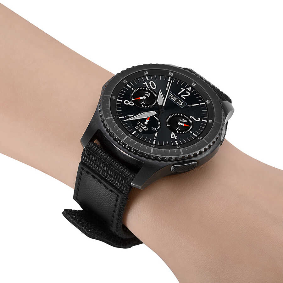 Gear S2 (20mm) Magic Nylon Kordon Siyah