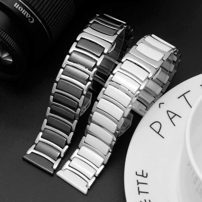 Gear S2 (20mm) Seramik Metal Kordon Beyaz-Gümüş