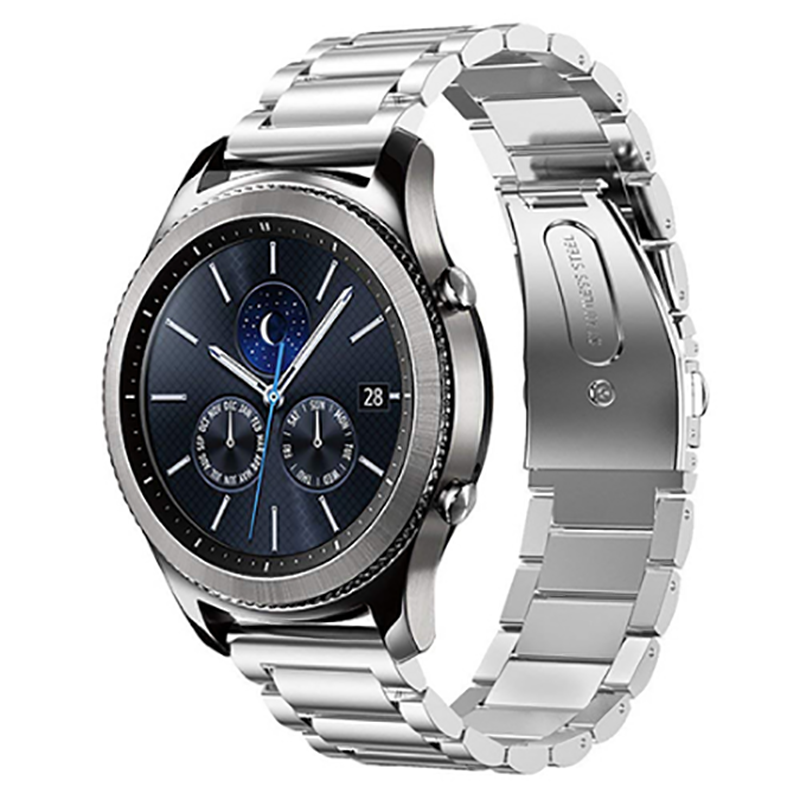 Gear S3 (22mm) KRD-04 Metal Kordon Gümüş