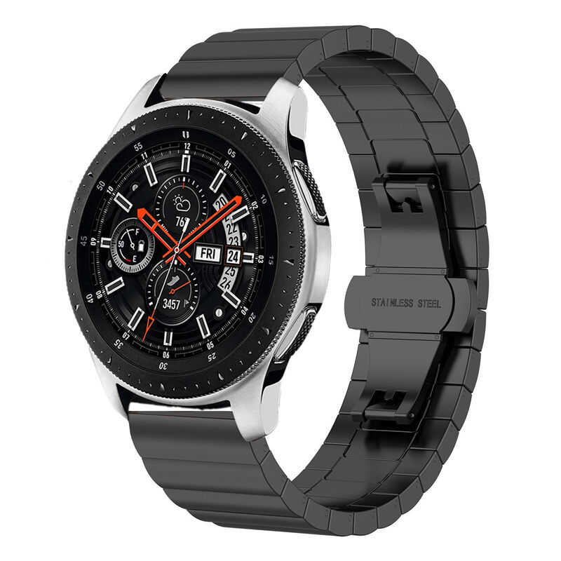 Gear S3 (22mm) KRD-16 Metal Kordon Siyah